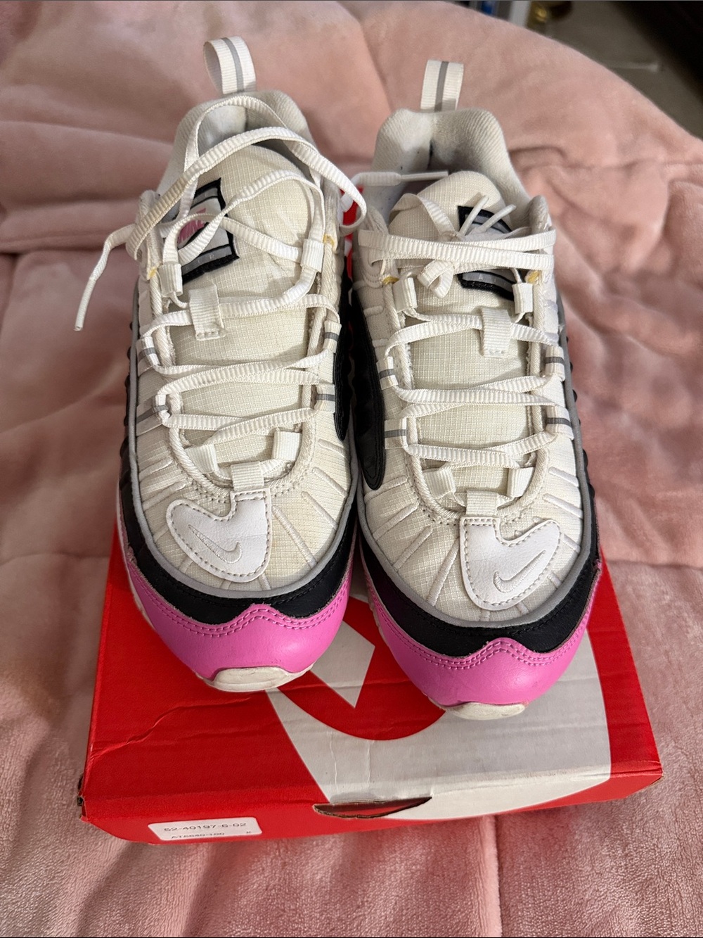Nike Women’s White, Pink & Black Retro-Style Sneakers